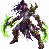 Night elf demon hunter wielding fel warglaives