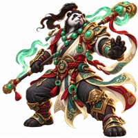 Pandaren monk surrounded by jade mist